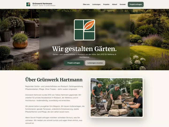 Grünwerk Hartmann – Webdesign Referenz