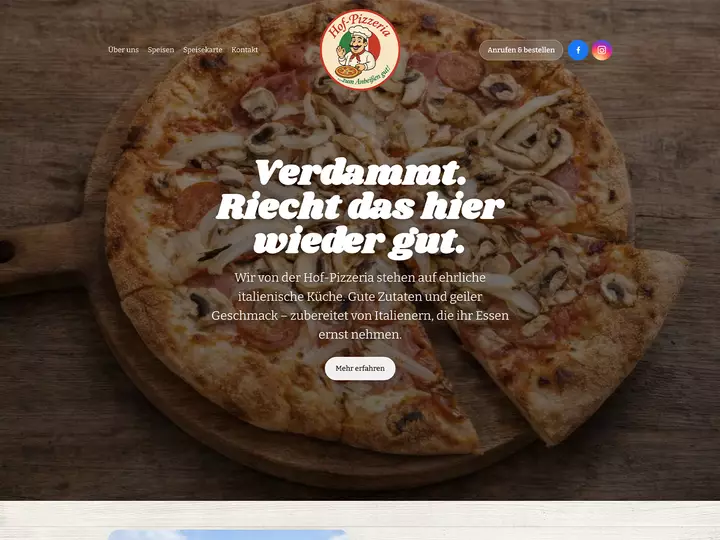 Hofpizzeria – Webdesign Referenz